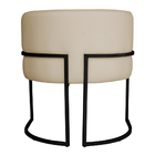 Kit 6 Poltronas Decorativa Luana Base Preta Pu Bege - Montana