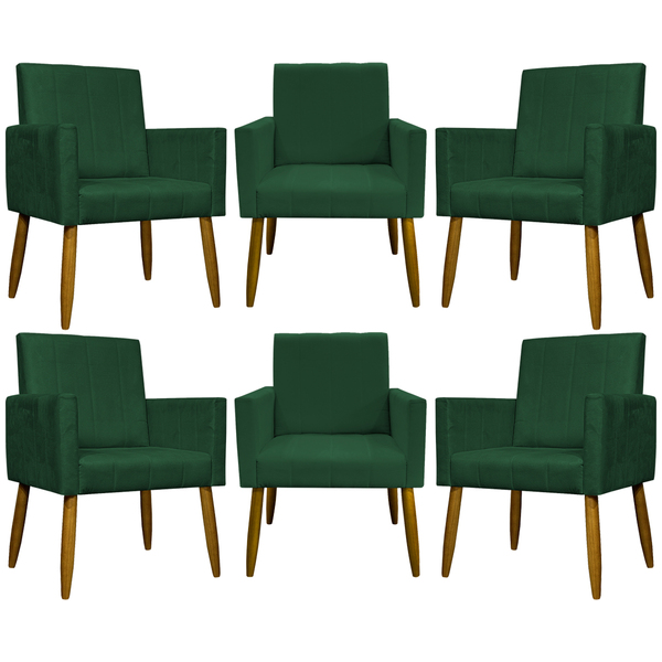 Kit 6 Poltronas Decorativa Para Sala Recepção Consultório Esc