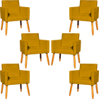 Kit 6 Poltronas Decorativa Para Sala Recepção Consultório Nin