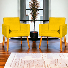 Kit 6 Poltronas Decorativa Para Sala Recepção Consultório Nin