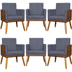 Kit 6 Poltronas Decorativa Para Sala Recepção Escritório Cons