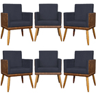 Kit 6 Poltronas Decorativa Para Sala Recepção Escritório Cons