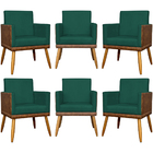 Kit 6 Poltronas Decorativa Para Sala Recepção Escritório Cons