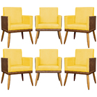 Kit 6 Poltronas Decorativa Para Sala Recepção Escritório Cons