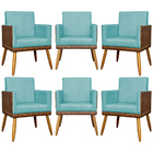 Kit 6 Poltronas Decorativa Para Sala Recepção Escritório Cons