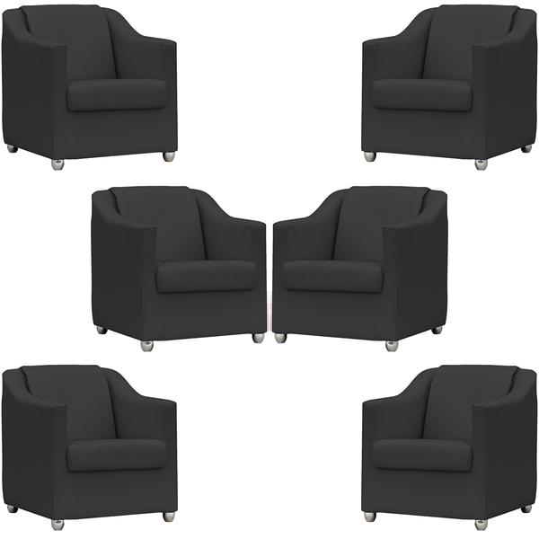 Kit 6 Poltronas Decorativa Para Sala Recepção Manicure Cadeir