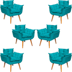 Kit 6 Poltronas Decorativa Para Sala Recepção Manicure Consul