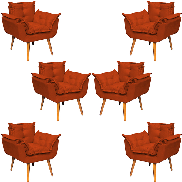 Kit 6 Poltronas Decorativa Para Sala Recepção Manicure Consul