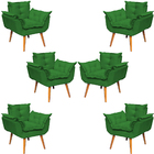 Kit 6 Poltronas Decorativa Para Sala Recepção Manicure Consul