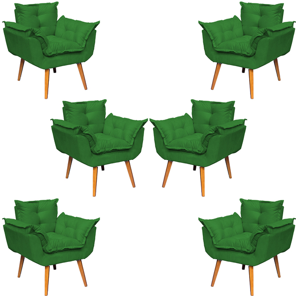 Kit 6 Poltronas Decorativa Para Sala Recepção Manicure Consul