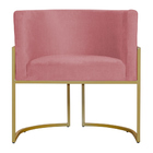 Kit 6 Poltronas Decorativa Sala De Estar Luana Base Gold Sued