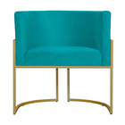 Kit 6 Poltronas Decorativa Sala De Estar Luana Base Gold Sued