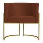 Kit 6 Poltronas Decorativa Sala De Estar Luana Base Gold Sued