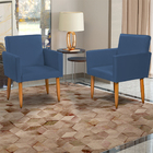 Kit 6 Poltronas Decorativas Confortáveis Para Sala Nina Suede