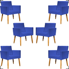 Kit 6 Poltronas Decorativas Para Sala Consultório Cadeira Nin