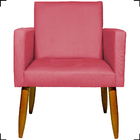 Kit 6 Poltronas Decorativas Para Sala, Recepção Nina + 2 Puff