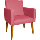 Kit 6 Poltronas Decorativas Para Sala, Recepção Nina + 2 Puff