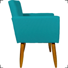 Kit 6 Poltronas Decorativas Para Sala, Recepção Nina + 2 Puff