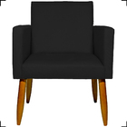 Kit 6 Poltronas Decorativas Para Sala, Recepção Nina + 3 Puff