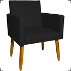 Kit 6 Poltronas Decorativas Para Sala, Recepção Nina + 3 Puff