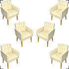 Kit 6 Poltronas Decorativas Para Sala Recepção Nina Com Base