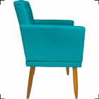 Kit 6 Poltronas Decorativas Para Sala Recepção Nina Com Base