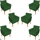 Kit 6 Poltronas Decorativas Para Sala Recepção Nina Com Base