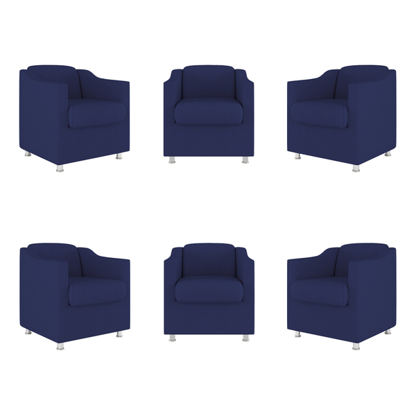 Kit 6 Poltronas Decorativas Tilla Consultório Recepção Sala A