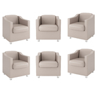 Kit 6 Poltronas Para Recepção Clínica - Balaqui Decor Courino
