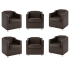 Kit 6 Poltronas Para Recepção Clínica - Balaqui Decor Courino