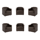 Kit 6 Poltronas Para Recepção Clínica Médica - Balaqui Decor