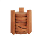 Kit 6 Porta Copos Bolacha E Suporte Em Madeira Maciça