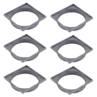 Kit 6 Porta Grelha Para Ralo Quadrado Caxilho Cinza 150mm Tig