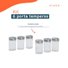 Kit 6 Porta Temperos Com Tampa Giratória Inox E Vidro 90ml -