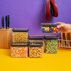 Kit 6 Potes De Acrílico Com Tampa Herméticos Quadrados - Tüd