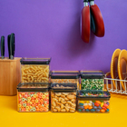 Kit 6 Potes De Acrílico Com Tampa Herméticos Quadrados - Tüd