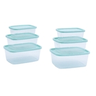 Kit 6 Potes De Plástico Quadrado Com Tampa 250ml, 500ml E 1l