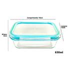 Kit 6 Potes De Vidro Borossilicato Tampa Hermética Com Travas