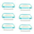 Kit 6 Potes De Vidro Borossilicato Tampa Hermética Com Travas