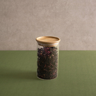 Kit 6 Potes De Vidro Empilhável Hermético Tampa Bambu 600ml N