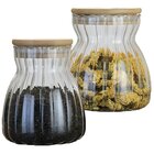 Kit 6 Potes Hermético Recipiente Com Tampa Bambu 1l E 450ml