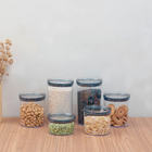 Kit 6 Potes Herméticos De Acrílico Transparente 400ml, 630ml,