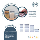 Kit 6 Potes Herméticos De Acrílico Transparente Quadrados Man