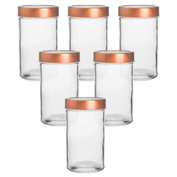 Kit 6 Potes Vidro Borossilicato Tampa Acrílico 500ml Lyor