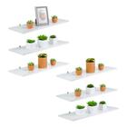 Kit 6 Prateleira Branca Mdf 40 X 10cm Suporte L