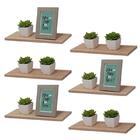 Kit 6 Prateleiras 50 X 20cm Carvalho Suporte Invisível