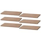 Kit 6 Prateleiras 50 X 20cm Carvalho Suporte Invisível