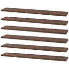 Kit 6 Prateleiras 50 X 20cm Nogal Suporte Invisível