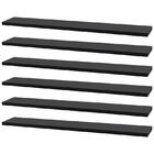Kit 6 Prateleiras 70 X 15cm Preta Suporte Invisível