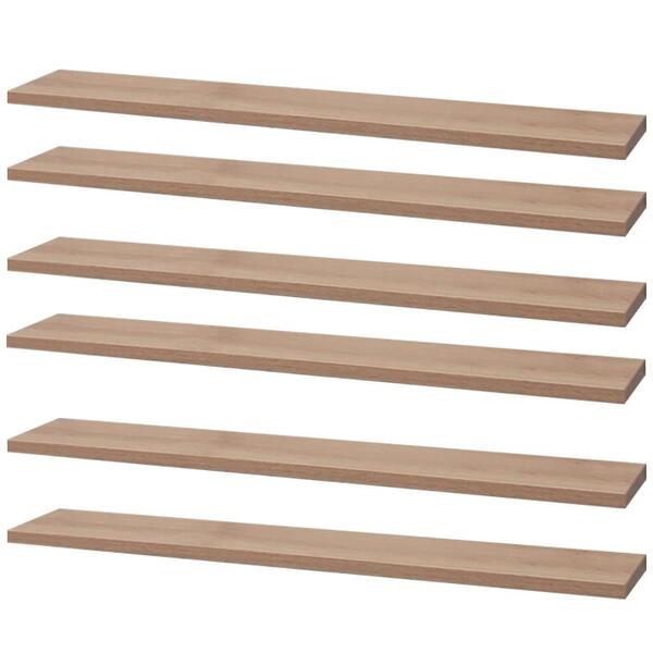 Kit 6 Prateleiras 70 X 20cm Carvalho Suporte Invisível